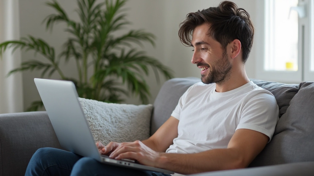 Professioneel afbeelding van persoon die online financiële cursus volgt op laptop