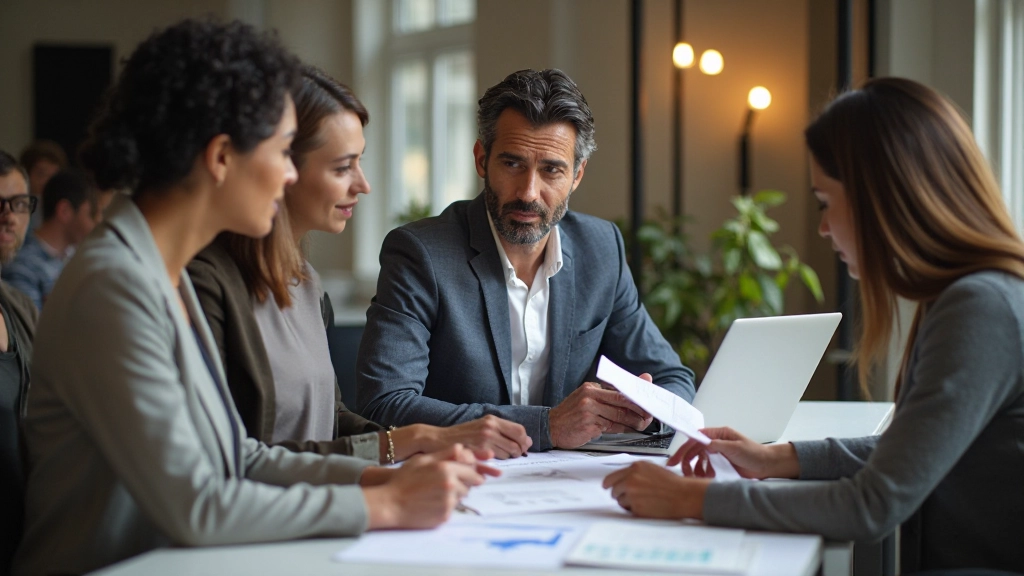 Professioneel afbeelding van diverse groep in financiële consultatie met grafieken