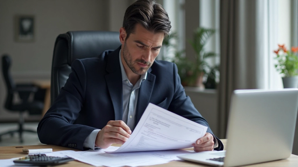 Professioneel afbeelding van man die financiële gegevens analyseert met grafieken