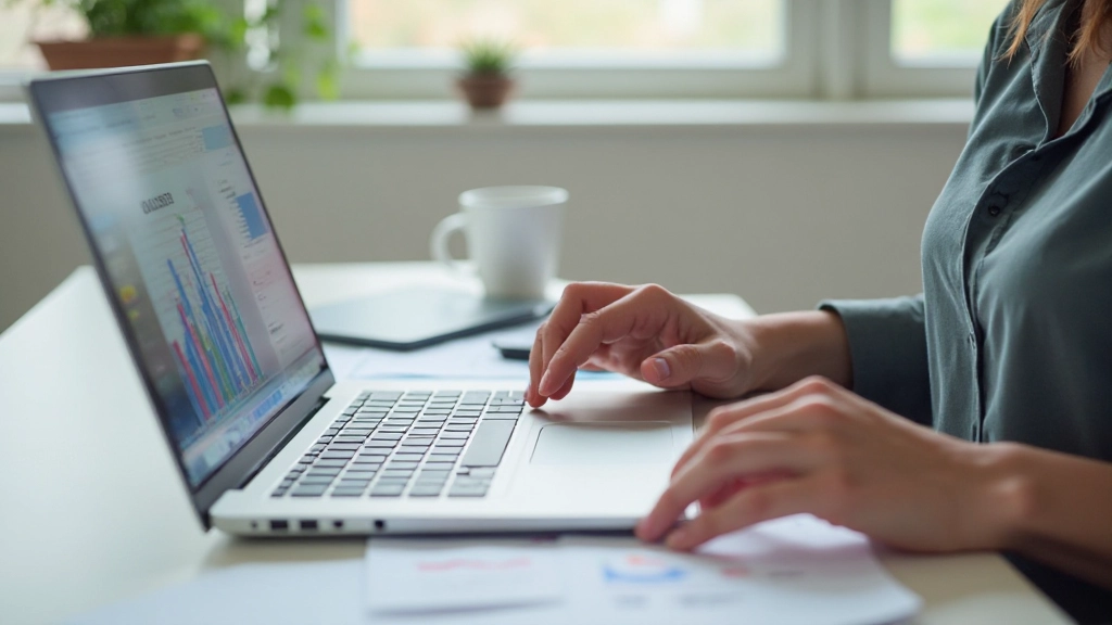 Budget planning spreadsheet op een laptop met grafieken en calculaties